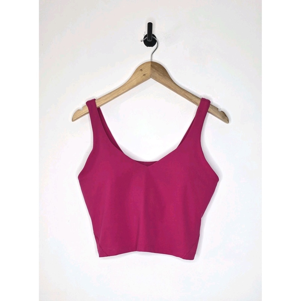 Lululemon Align V Neck Crop Tank Top Women's Size 12 Hot Pink